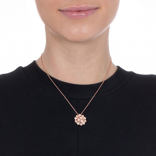 FF Bouquet Silver 925 Rose Gold Plated Short Necklace-